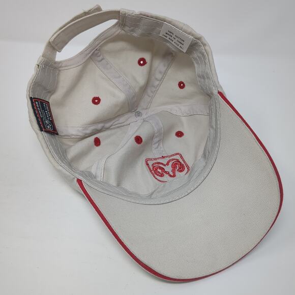Dodge Logo Strapback Hat Beige One Size Adjustable Solid Embroidered - Picture 8 of 11